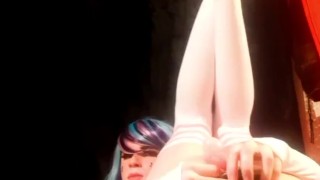 Femboy slut FoxyRoxy trains her holes with gaping pussy and creamy facial xxx