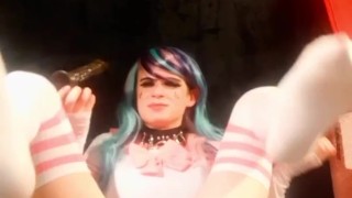 Femboy slut FoxyRoxy trains her holes with gaping pussy and creamy facial xxx