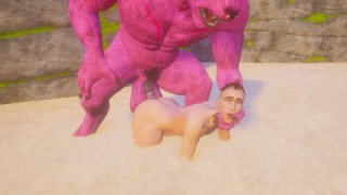 Фурри Bull Твинк застрял в песке [yiff party]