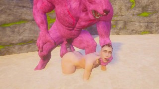 Фурри Bull Твинк застрял в песке [yiff party]