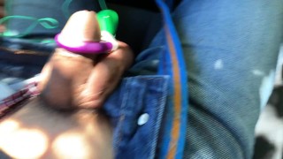 Sexy Japanese guy fun a vibrator masturbation in my car