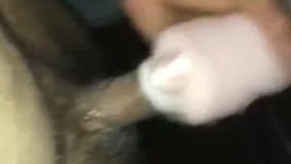 Male masturbation with toy