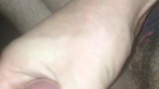 Парень дрочит свой большой член