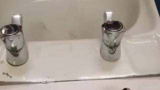 DESPERATE Piss in the work sink, almost caught!! 