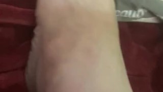 Feet after a pedicure with French tips