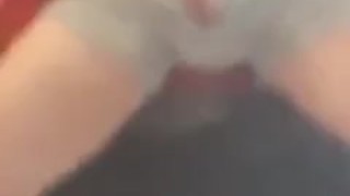 Stroking hard cock