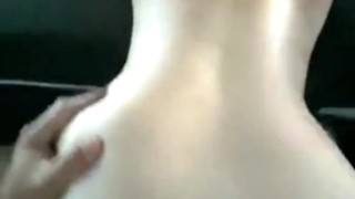 Creampie ridding me in the car