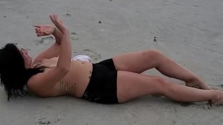 stepdaughter topless at the beach