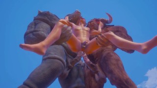 Guy Gets two Huge Furry Dick [Double anal yiff]