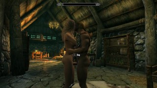 Alicia from Skyrim for money with a stranger
