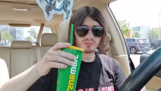 SHOVING A HOT 6 INCH DOWN MY THROAT IN PUBLIC!!! *ALMOST CAUGHT*