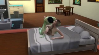 Alien pervert bursts home to the dugout and fucked her Sims4