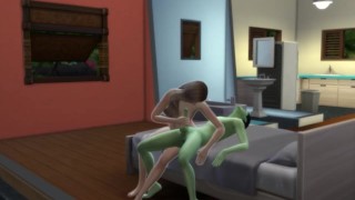 Alien fucked a dugout in Sims