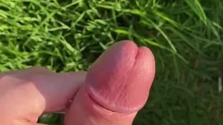 Horny Lad Pisses And Wanks In The Fields After Supper