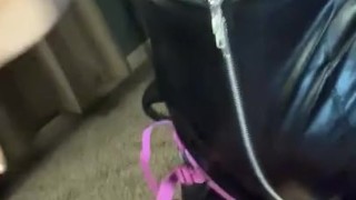 Naughty MILF likes peg her cuck husband rough up his ass!