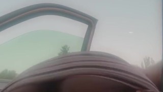 Sexy Ebony Babe Shows Off Her Body In Parking Lot