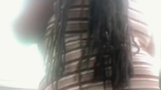 Sexy Ebony Babe Shows Off Her Body In Parking Lot