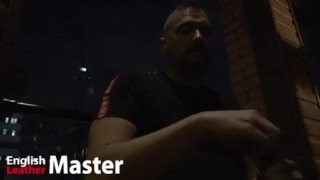 Daddy sniffs and strokes uncut cock on the balcony PREVIEW