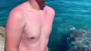 Jerking off at the beach Croatia