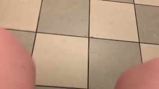 Cumming hard and fast in public bathroom