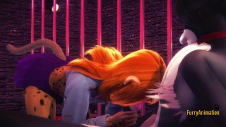 Furry Yiff Hentai POV Blowjob and Fucked Cat x Leopard