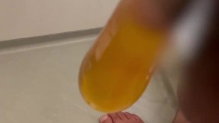 A lot of pee in the condom