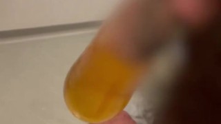 A lot of pee in the condom