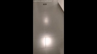 Peeing in a public shopping mall