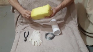 How to make and use a masturbator for men. Handmade anus. Artificial vagina. Cum inside!