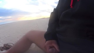 Public beach hand job