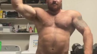 Thick Musclebear Shows Off Hung Veiny Cock OnlyfansBeefBeast Beefy Bodybuilder Flexes With Big Dick