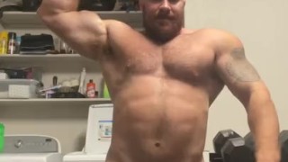 Thick Musclebear Shows Off Hung Veiny Cock OnlyfansBeefBeast Beefy Bodybuilder Flexes With Big Dick