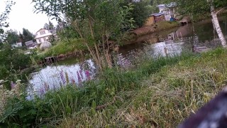 Village Exhibitionist Goes To Public Pond To Swim