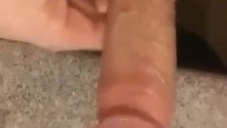 Up close cock worship and tease to throbbing big cock cumshot