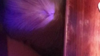 Tgirl Charlotte Licking out Lisa's Post Op Pussy under the table in the pub.