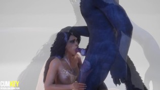 Werewolf Breeds a busty Girl | Big Cock Monster | 3D Porn Wild Life