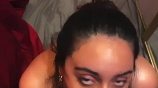 Pretty Latina wife makes for a good cumslut 