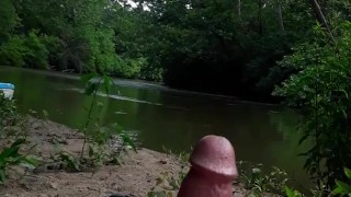 Got horny while laying out by the creek in my speedo