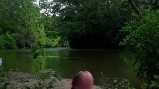 Got horny while laying out by the creek in my speedo