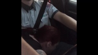 Coworker gave me a ride home in his Audi so I gobbled his cock the whole ride deepthroat road head 