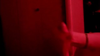 Stroking my pretty cock for you.