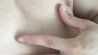 Stroking My Nipples In Bed