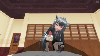 3D HENTAI jerk off your cock with her panties