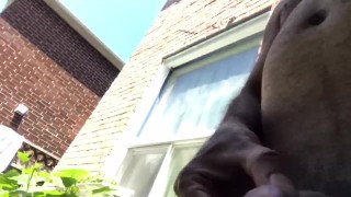 Hot cum in the backyard 