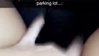 Masturbating in parking lot while sexting my step uncle on Snapchat - I squirt all over his car!