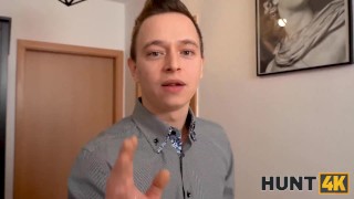 HUNT4K On Christmas lucky hunter manages to fuck friends dazzling GF