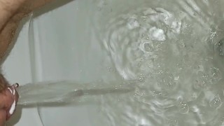 Up close peeing