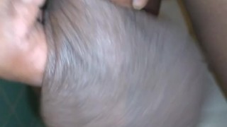 In my best friends moms bathroom playing with my big ass balls