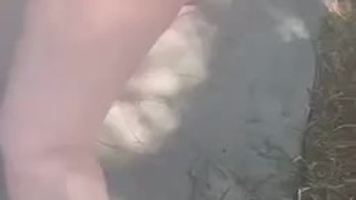 Hot redhead Twerks in Public Park