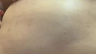 Rubbing down my fat tummy in lotion